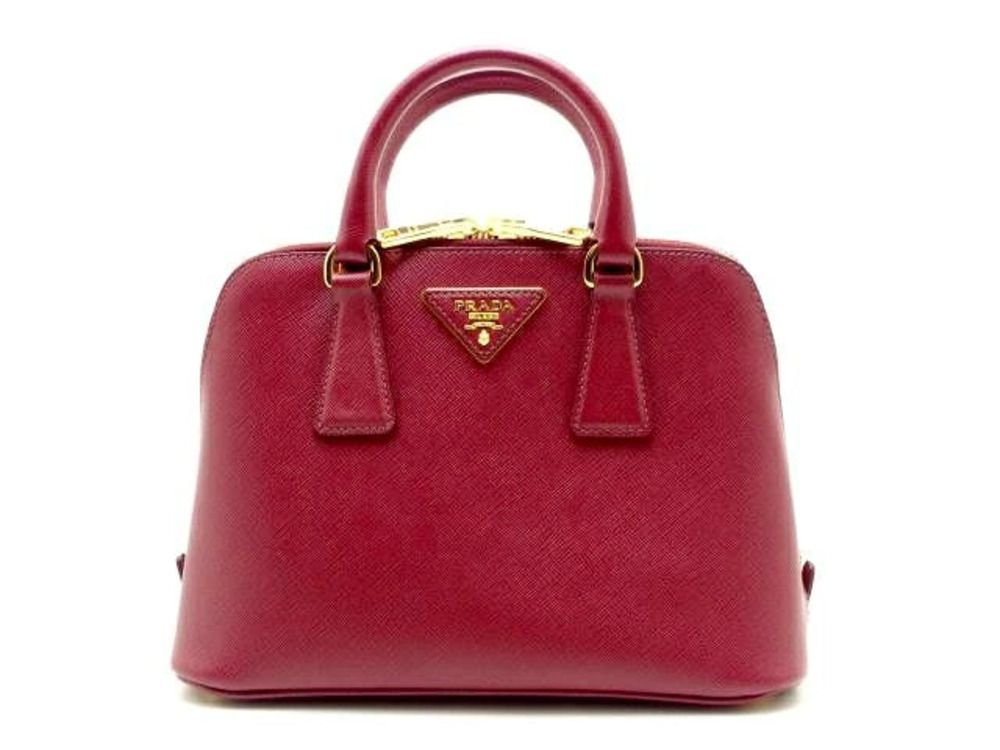 Prada Shoulder Bag Saffiano Leather Bordeaux Purple